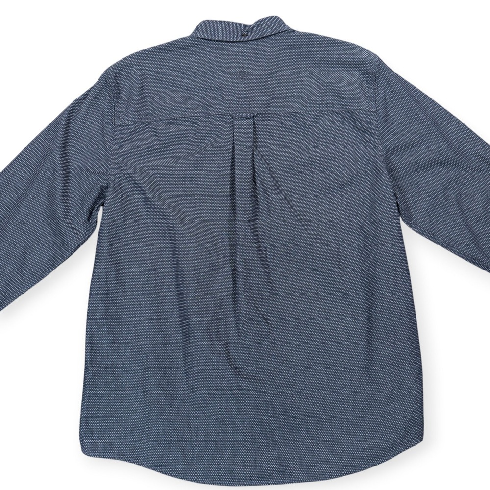 FATFACE Micro Dot Dobby Cotton Long Sleeve Button Down Shirt Mens L Blue - Picture 4 of 9